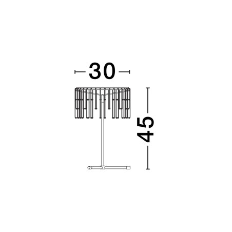 Lampa stołowa metalowa designerska Mars LED 3000K czarny chrom