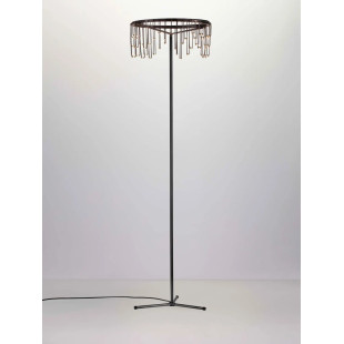 Lampa podłogowa metalowa designerska Mars LED 3000K 140cm czarny chrom