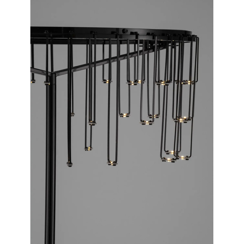 Lampa podłogowa metalowa designerska Mars LED 3000K 140cm czarny chrom