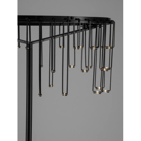 Lampa podłogowa metalowa designerska Mars LED 3000K 140cm czarny chrom