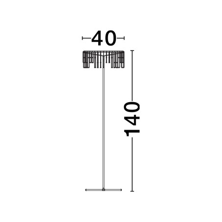 Lampa podłogowa metalowa designerska Mars LED 3000K 140cm czarny chrom