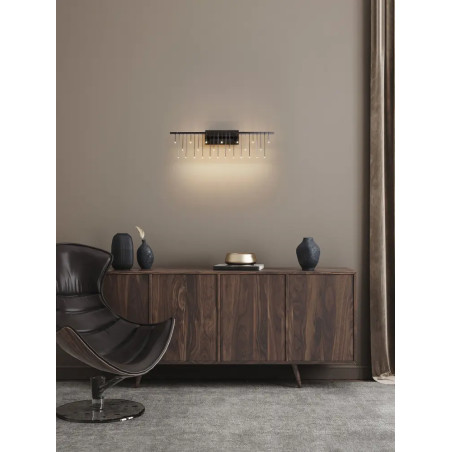 Kinkiet metalowy designerski Mars LED 3000K czarny chrom