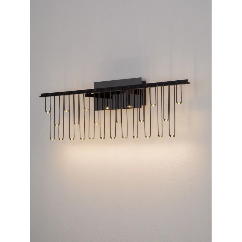 Kinkiet metalowy designerski Mars LED 3000K czarny chrom