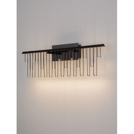 Kinkiet metalowy designerski Mars LED 3000K czarny chrom