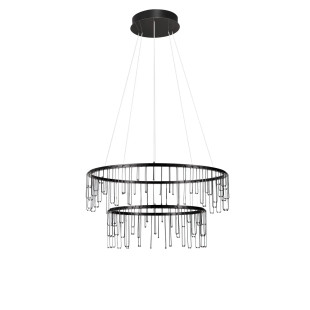 Lampa wisząca okrągła designerska Mars II LED 3000K 65cm czarny chrom