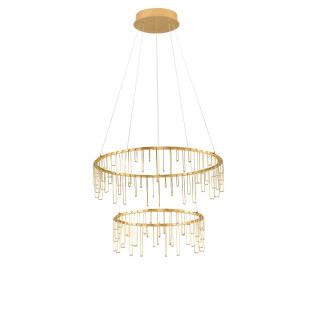 Lampa wisząca okrągła designerska Mars II LED 3000K 65cm złoty mosiądz