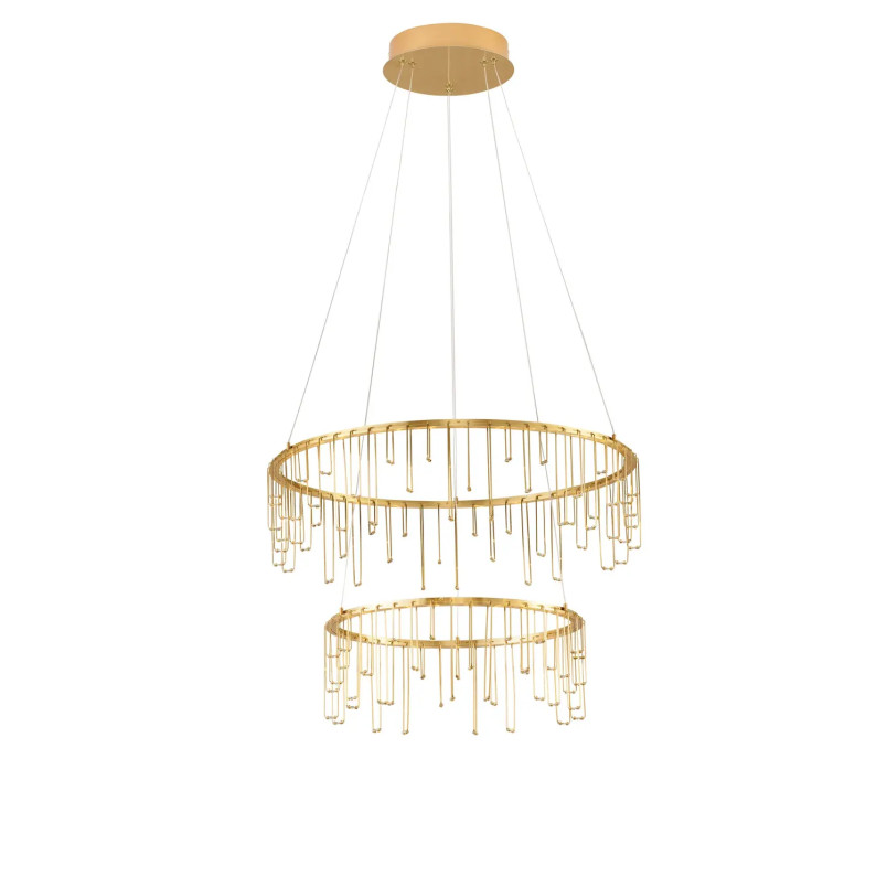 Lampa wisząca okrągła designerska Mars II LED 3000K 65cm złoty mosiądz