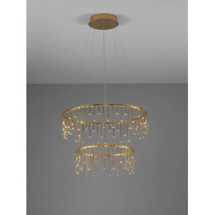 Lampa wisząca okrągła designerska Mars II LED 3000K 65cm złoty mosiądz