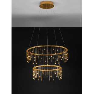 Lampa wisząca okrągła designerska Mars II LED 3000K 65cm złoty mosiądz