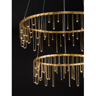 Lampa wisząca okrągła designerska Mars II LED 3000K 65cm złoty mosiądz