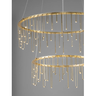 Lampa wisząca okrągła designerska Mars II LED 3000K 65cm złoty mosiądz