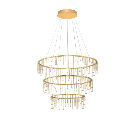 Lampa wisząca okrągła designerska Mars III LED 3000K 80cm złoty mosiądz