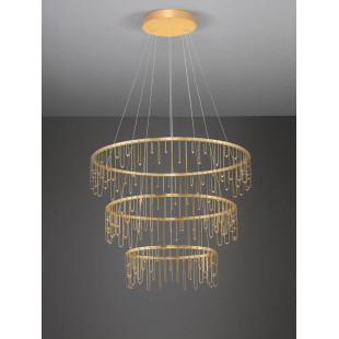 Lampa wisząca okrągła designerska Mars III LED 3000K 80cm złoty mosiądz
