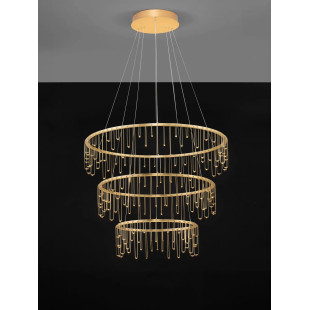 Lampa wisząca okrągła designerska Mars III LED 3000K 80cm złoty mosiądz