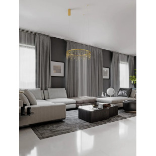 Lampa wisząca okrągła designerska Mars LED 3000K 65cm złoty mosiądz