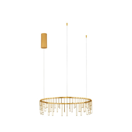 Lampa wisząca okrągła designerska Mars LED 3000K 65cm złoty mosiądz