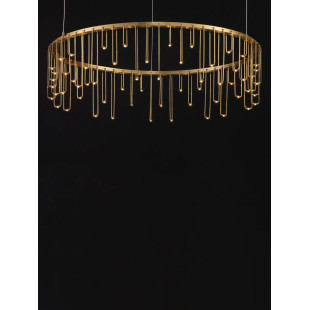 Lampa wisząca okrągła designerska Mars LED 3000K 65cm złoty mosiądz