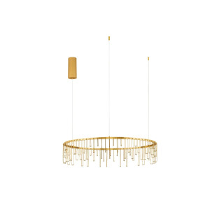 Lampa wisząca okrągła designerska Mars LED 3000K 80cm złoty mosiądz