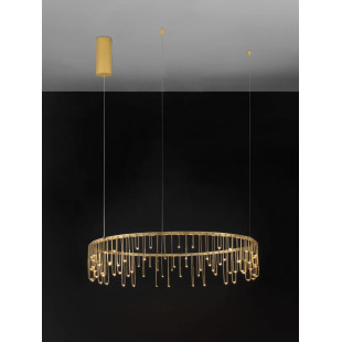Lampa wisząca okrągła designerska Mars LED 3000K 80cm złoty mosiądz