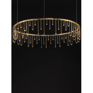 Lampa wisząca okrągła designerska Mars LED 3000K 80cm złoty mosiądz