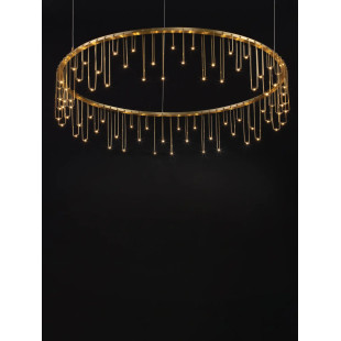 Lampa wisząca okrągła designerska Mars LED 3000K 80cm złoty mosiądz