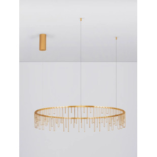 Lampa wisząca okrągła designerska Mars LED 3000K 100cm złoty mosiądz