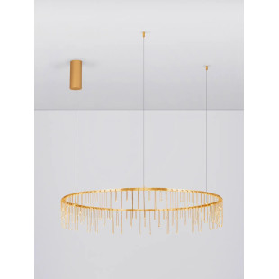 Lampa wisząca okrągła designerska Mars LED 3000K 100cm złoty mosiądz