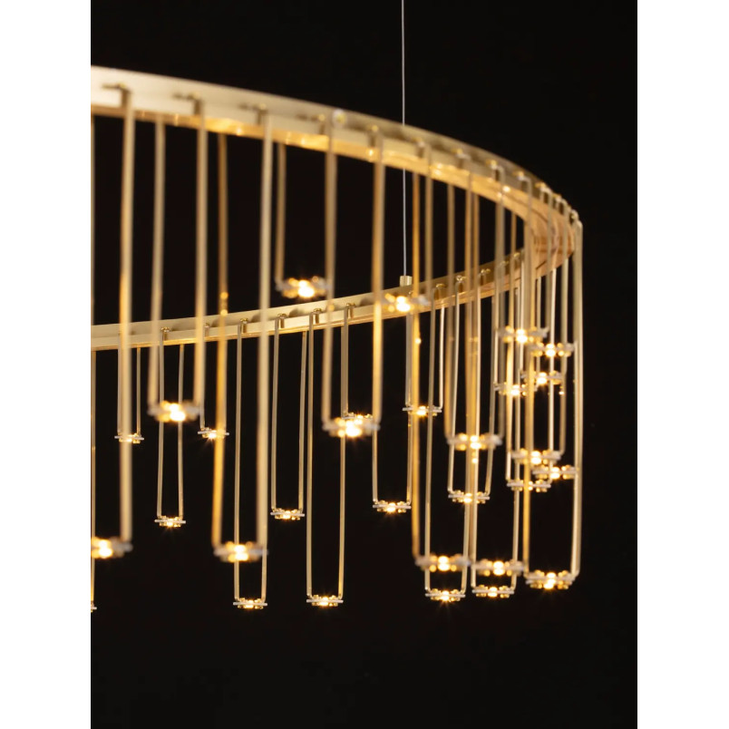 Lampa wisząca okrągła designerska Mars LED 3000K 100cm złoty mosiądz