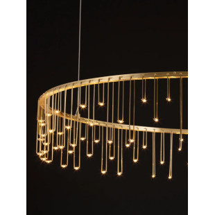 Lampa wisząca okrągła designerska Mars LED 3000K 100cm złoty mosiądz