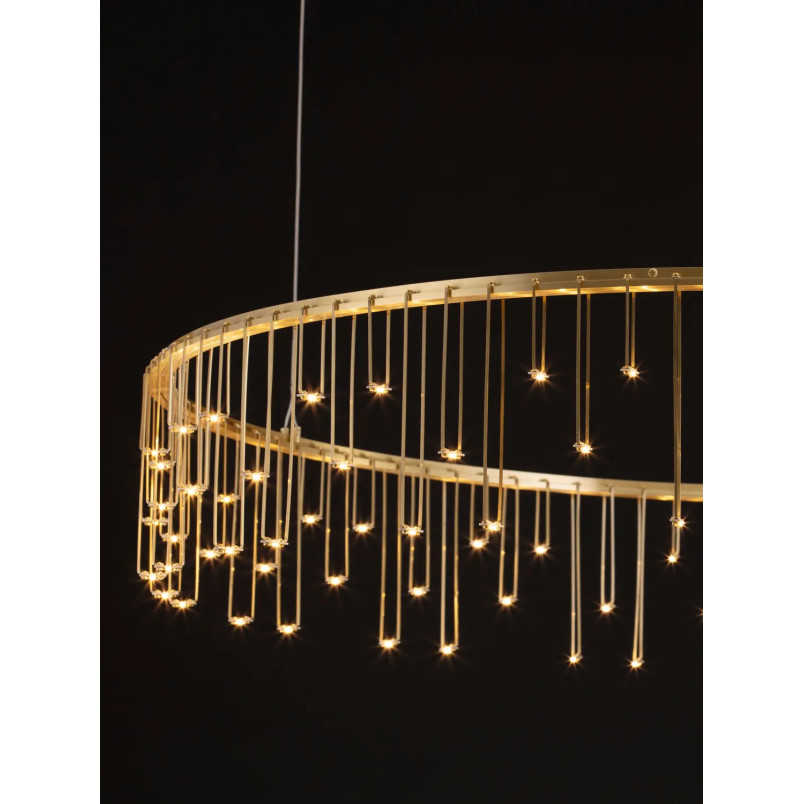 Lampa wisząca okrągła designerska Mars LED 3000K 100cm złoty mosiądz