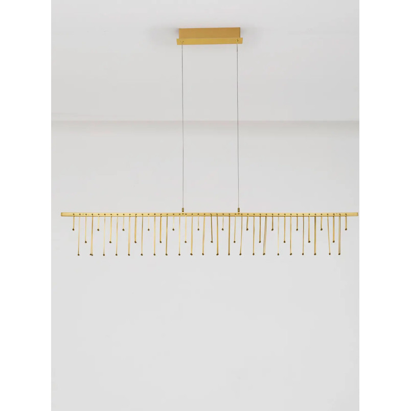 Lampa wisząca podłużna designerska Mars LED 3000K 120cm złoty mosiądz