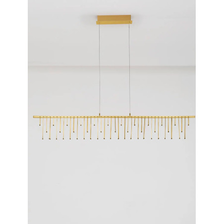 Lampa wisząca podłużna designerska Mars LED 3000K 120cm złoty mosiądz