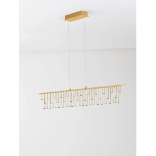 Lampa wisząca podłużna designerska Mars LED 3000K 120cm złoty mosiądz