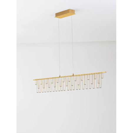 Lampa wisząca podłużna designerska Mars LED 3000K 120cm złoty mosiądz