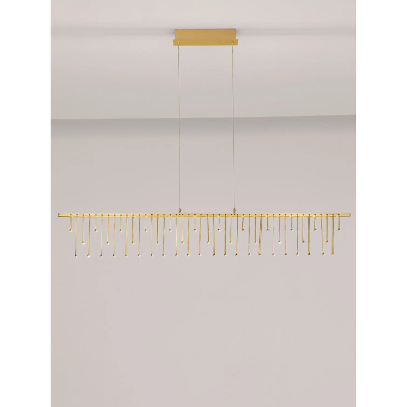 Lampa wisząca podłużna designerska Mars LED 3000K 120cm złoty mosiądz