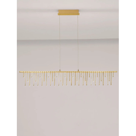 Lampa wisząca podłużna designerska Mars LED 3000K 120cm złoty mosiądz