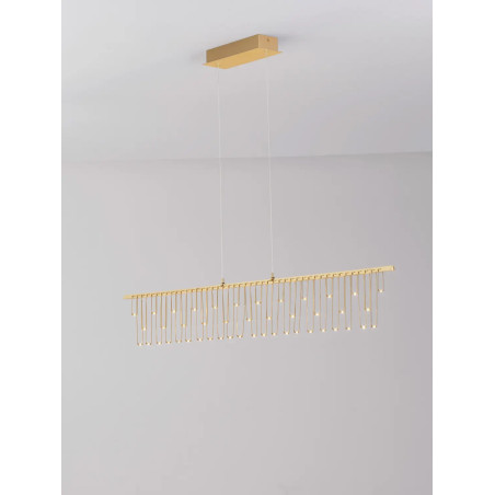 Lampa wisząca podłużna designerska Mars LED 3000K 120cm złoty mosiądz