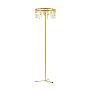 Lampa podłogowa metalowa designerska Mars LED 3000K 140cm złoty mosiądz