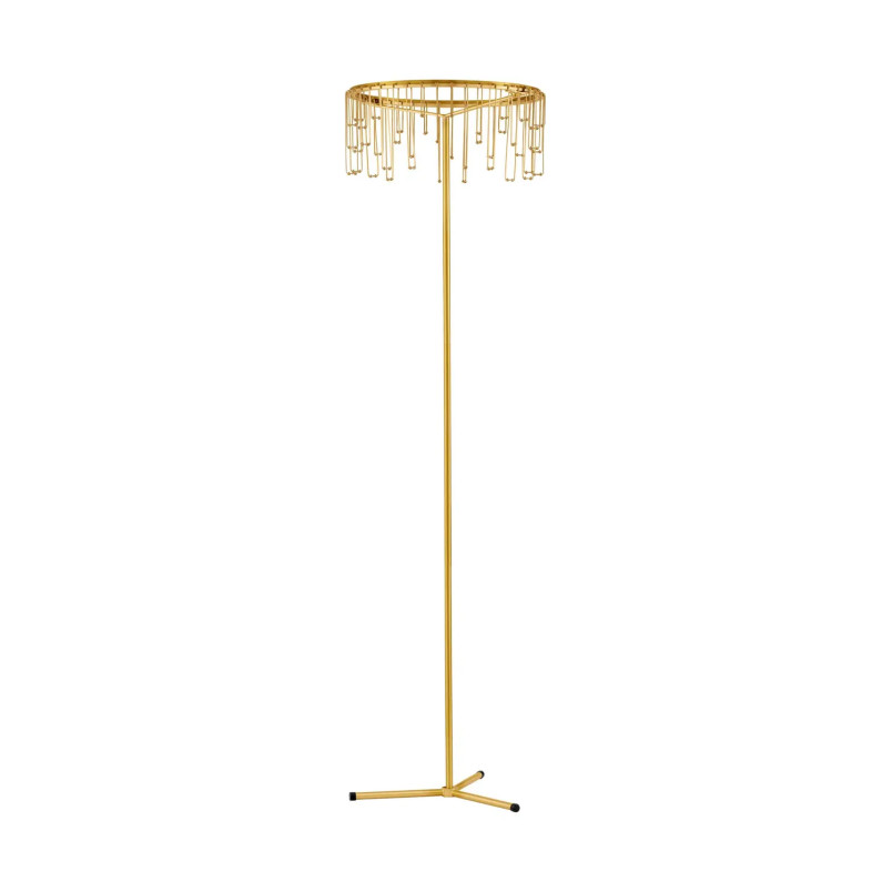 Lampa podłogowa metalowa designerska Mars LED 3000K 140cm złoty mosiądz