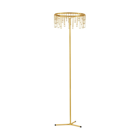 Lampa podłogowa metalowa designerska Mars LED 3000K 140cm złoty mosiądz