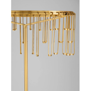 Lampa podłogowa metalowa designerska Mars LED 3000K 140cm złoty mosiądz