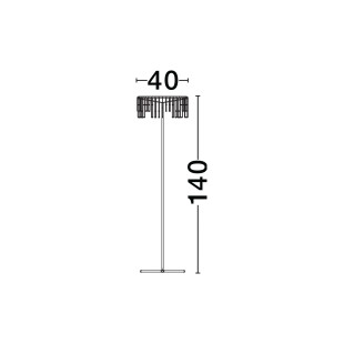 Lampa podłogowa metalowa designerska Mars LED 3000K 140cm złoty mosiądz