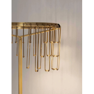 Lampa stołowa metalowa designerska Mars LED 3000K złoty mosiądz