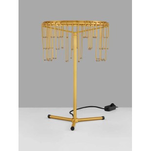 Lampa stołowa metalowa designerska Mars LED 3000K złoty mosiądz