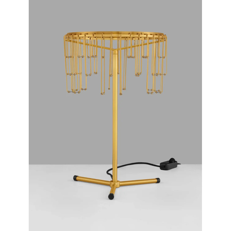 Lampa stołowa metalowa designerska Mars LED 3000K złoty mosiądz