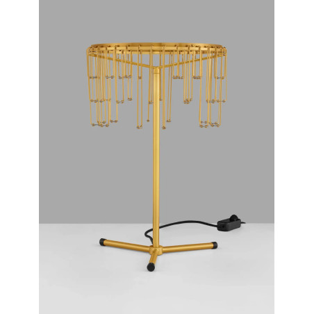 Lampa stołowa metalowa designerska Mars LED 3000K złoty mosiądz