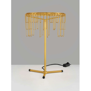 Lampa stołowa metalowa designerska Mars LED 3000K złoty mosiądz