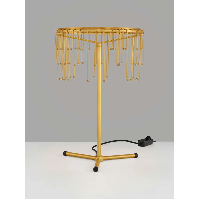 Lampa stołowa metalowa designerska Mars LED 3000K złoty mosiądz