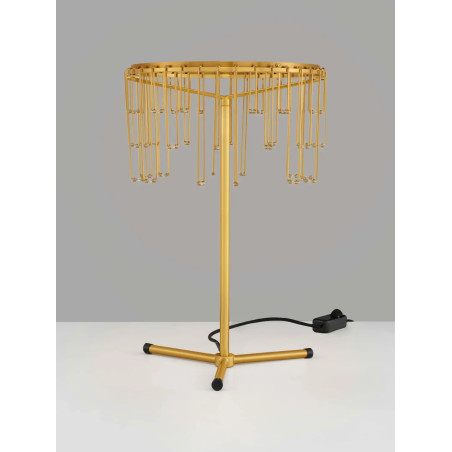 Lampa stołowa metalowa designerska Mars LED 3000K złoty mosiądz