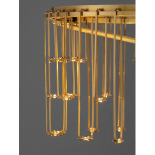 Lampa stołowa metalowa designerska Mars LED 3000K złoty mosiądz
